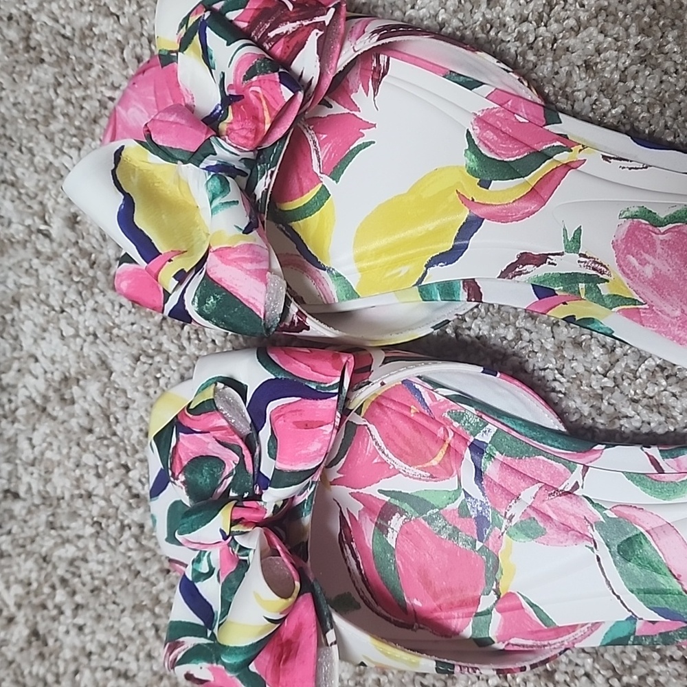 NWT Floral Bow Slide Sandals - Picture 4 of 4